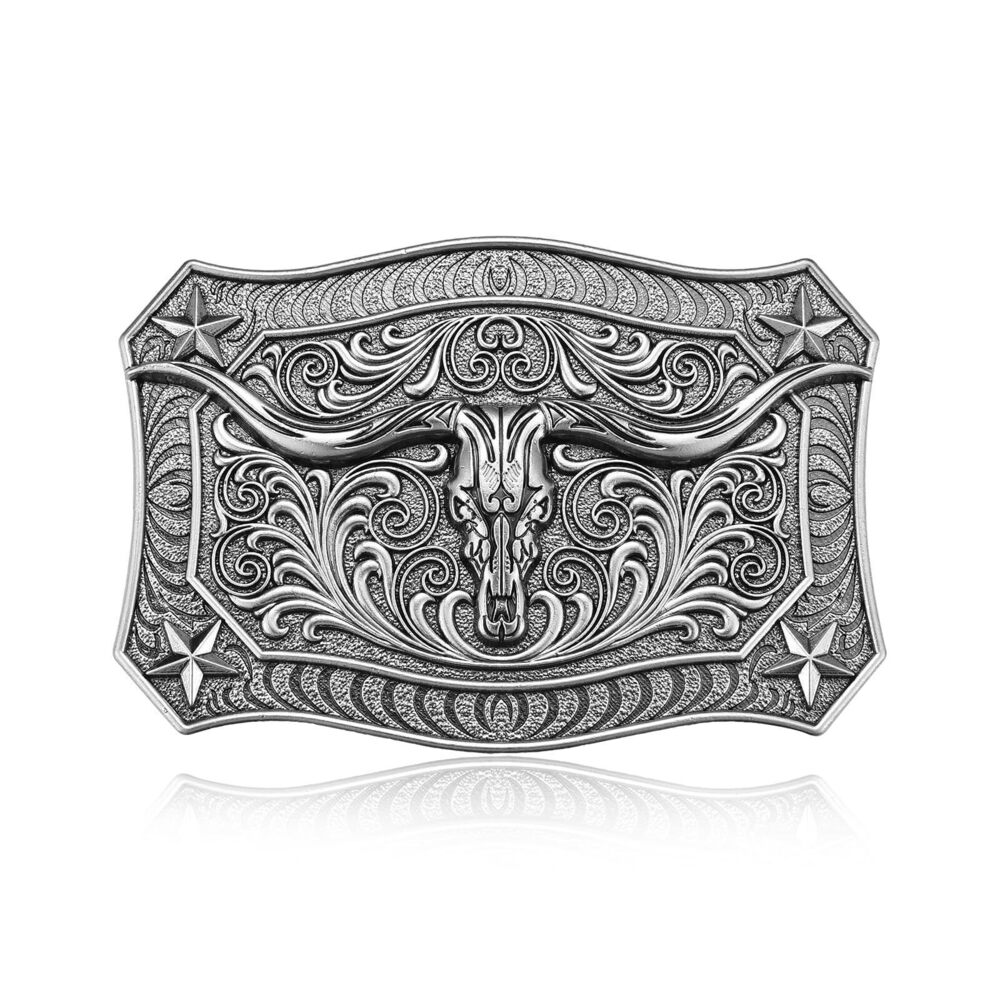 4577 Western Belt Buckle , Vintage Longhorn Belt Buckle, Cowboy Cowgirl